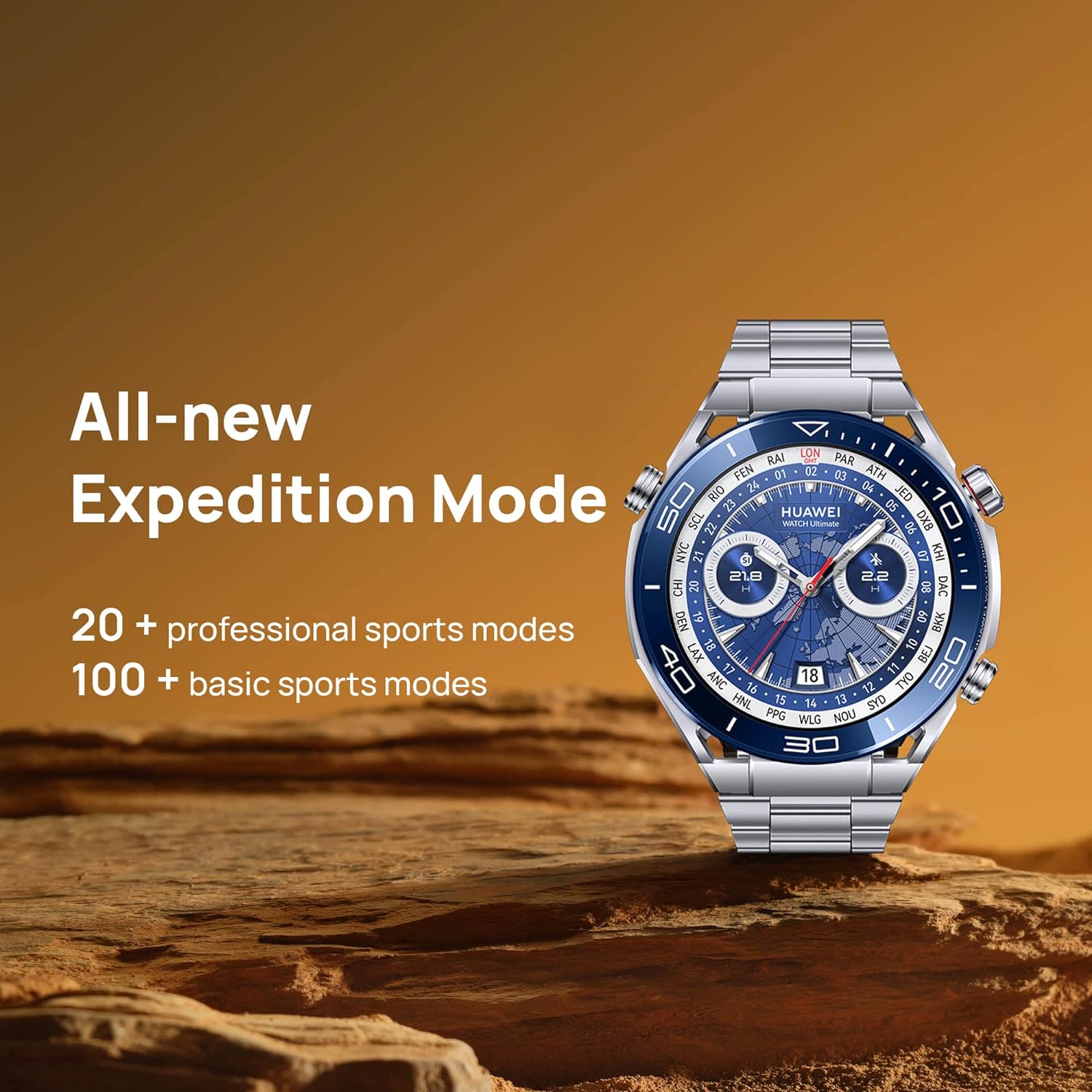 HUAWEI WATCH Ultimate Smart Watch - Zirconium Case, Sapphire Dial, Titanium Strap & Extra HNBR Strap Included - Precision GPS - Long Life Battery Fitness Watch Android and iOS Compatible - 46 MM Blue image 4 HUAWEI WATCH Ultimate Smart Watch - Zirconium Case, Sapphire Dial, Titanium Strap & Extra HNBR Strap Included - Precision GPS - Long Life Battery Fitness Watch Android and iOS Compatible - 46 MM Blue image 4